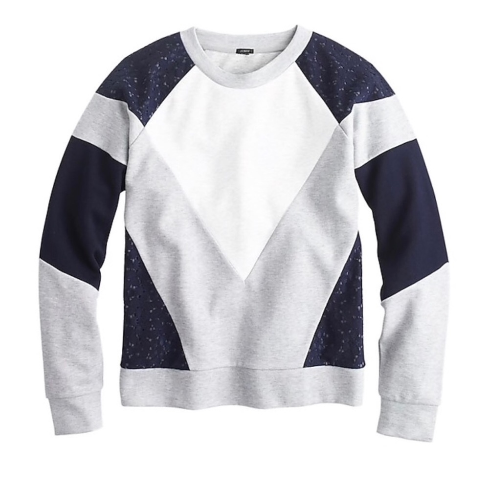 J. C R E W : Color Block "Paneled Lace Sweatshirt"